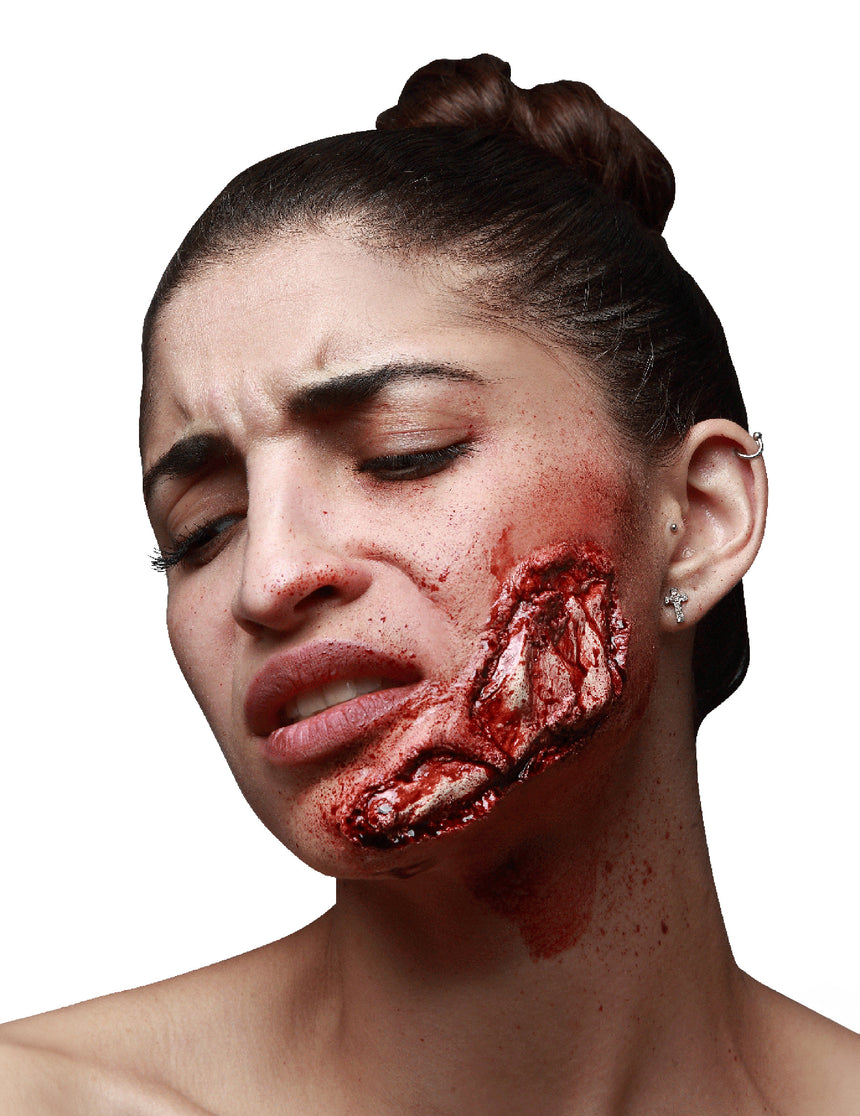 Fausse blessure mâchoire apparente adulte Halloween