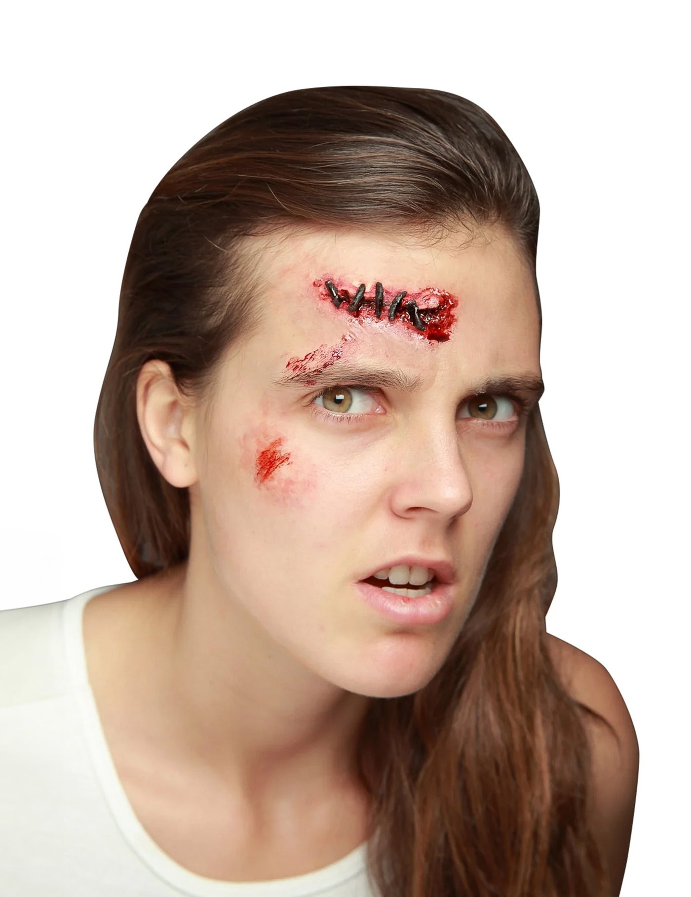 Fausse plaie avec points de suture