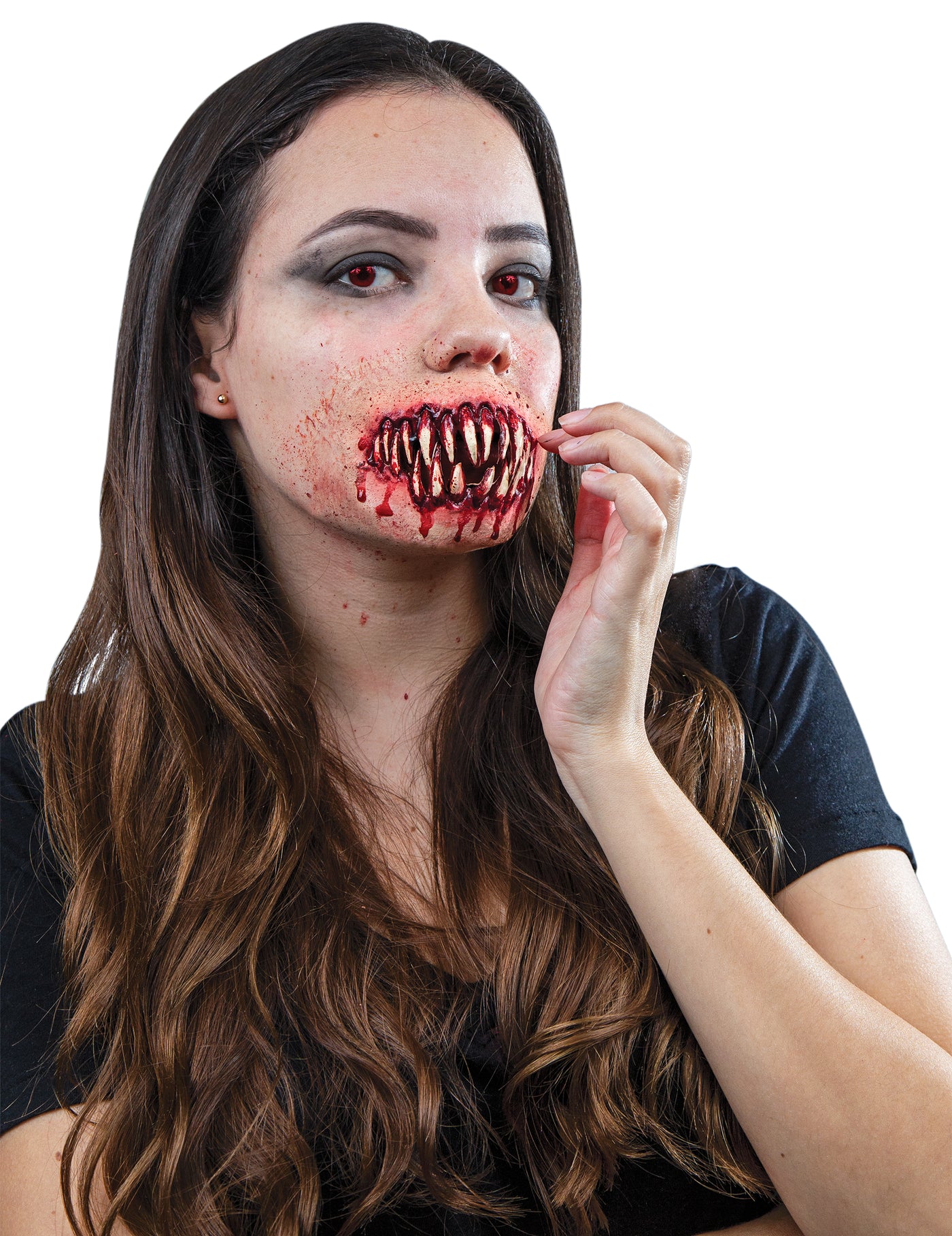 Fausses dents pointues ensanglantés adulte