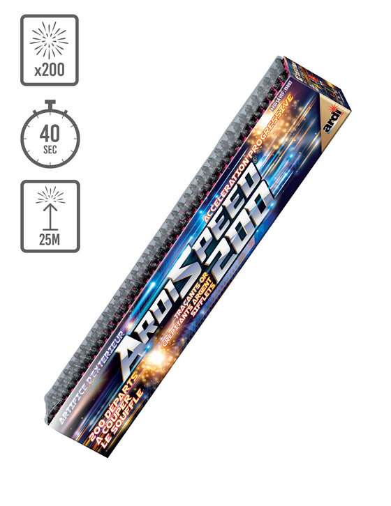 Feu d'artifice compact Ardi-Speed® 200, 200 tirs, 40 secondes