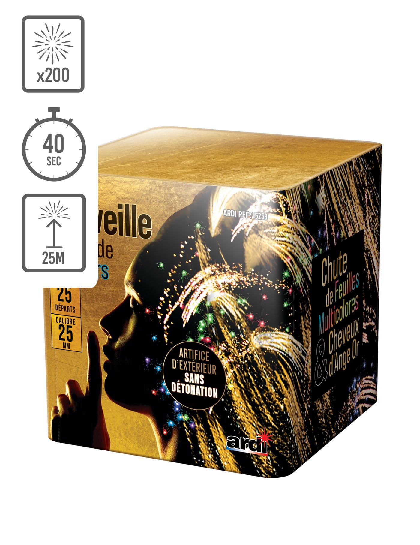 Feu d'artifice compact Poudre aux Yeux®, 25 tirs, 25 secondes