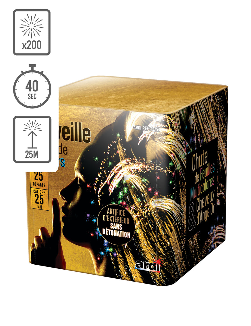 Feu d'artifice compact Poudre aux Yeux®, 25 tirs, 25 secondes