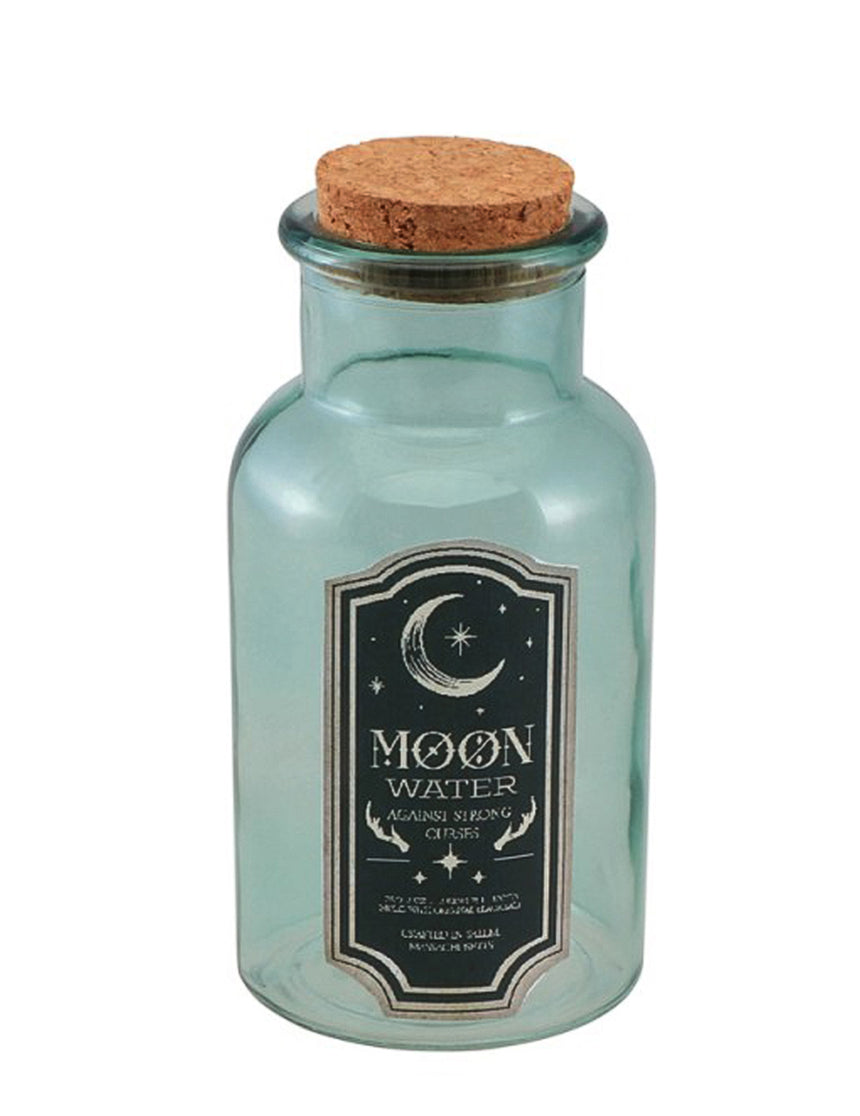 Fiole en verre verte Moon water 13,5 cm