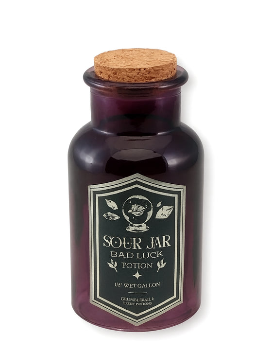 Fiole en verre violette potion Sour jar 13,5 cm