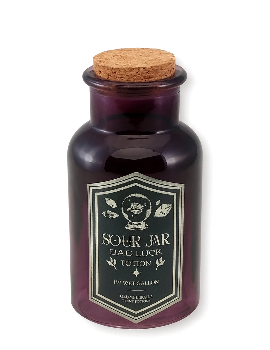 Fiole en verre violette potion Sour jar 13,5 cm
