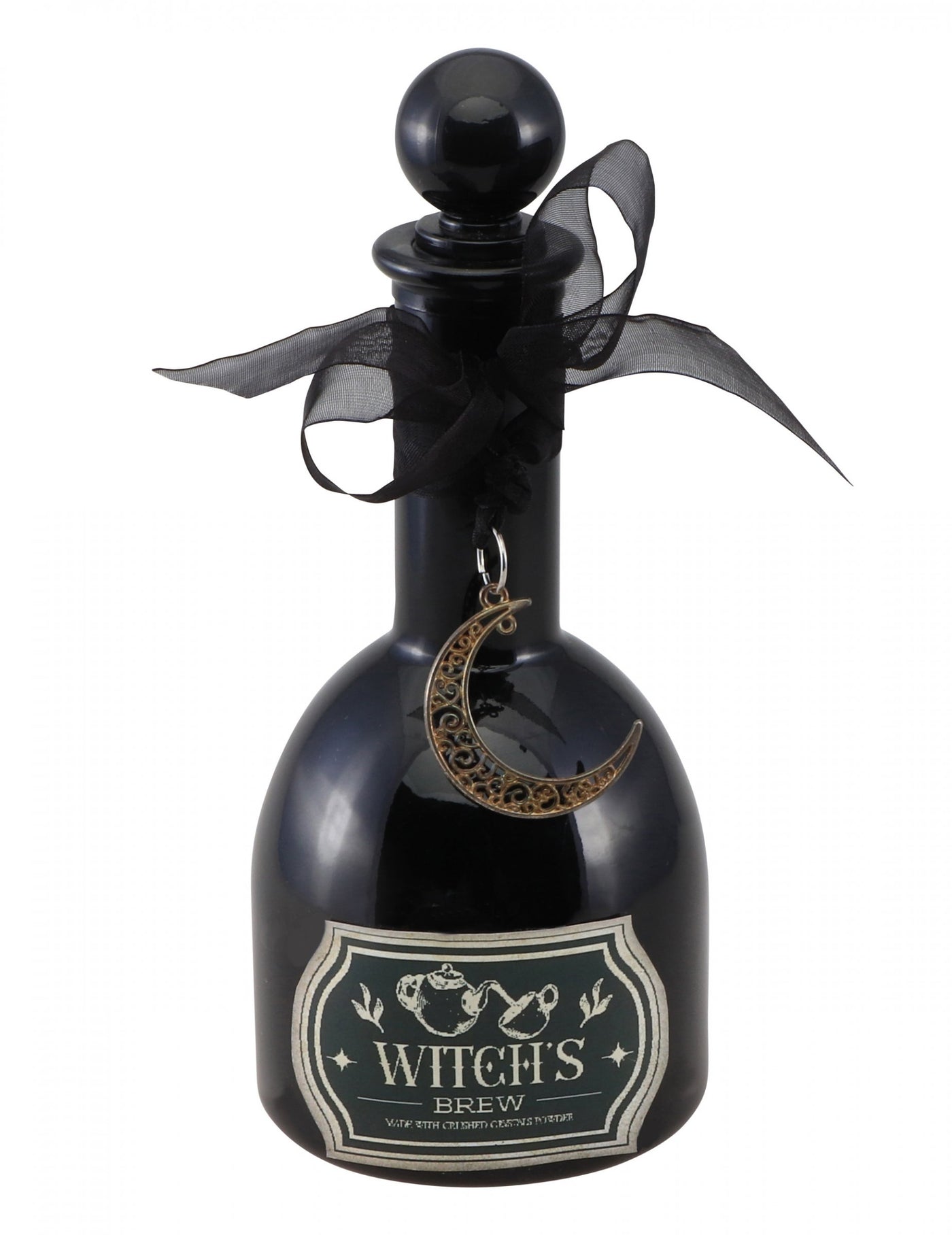 Fiole en verre magie noire de sorcière 19,5 cm