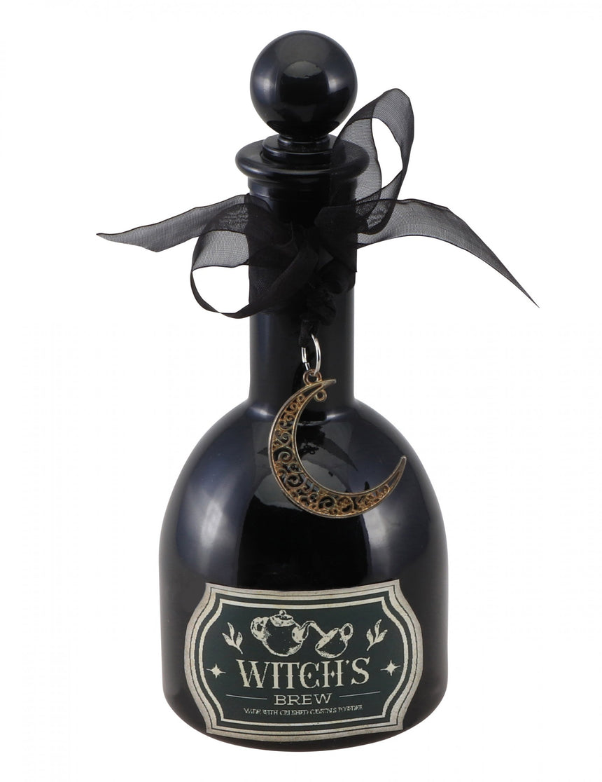 Fiole en verre magie noire de sorcière 19,5 cm