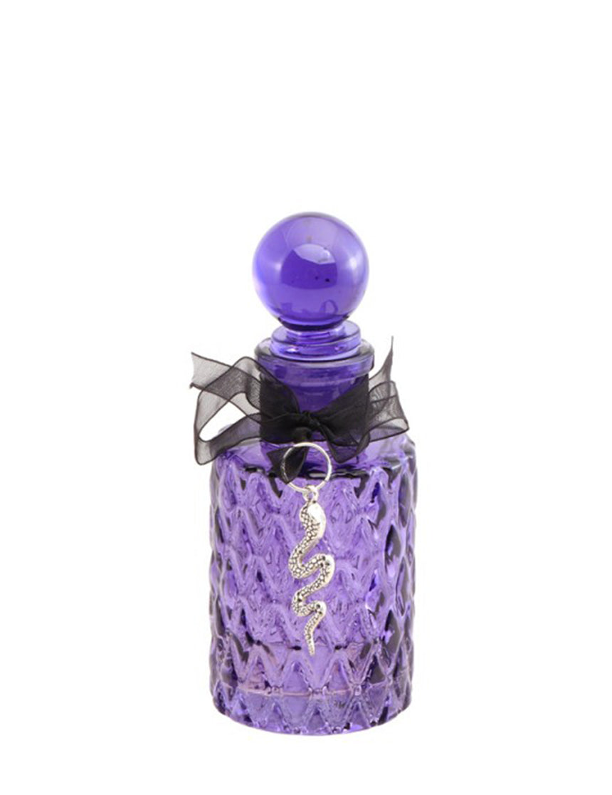 Fiole en verre violette avec serpent 12,5 cm