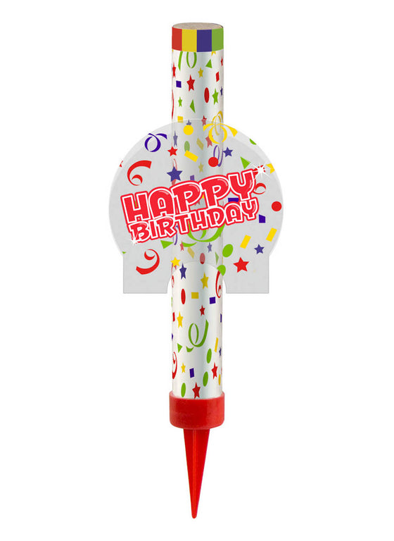 Fontaine de glace happy birthday 12 cm pour gâteau
