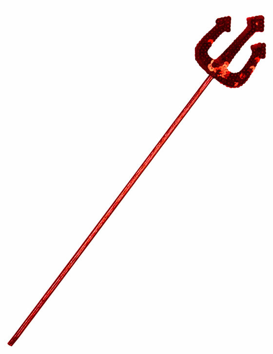 Fourche de diable rouge à sequins adulte et enfant