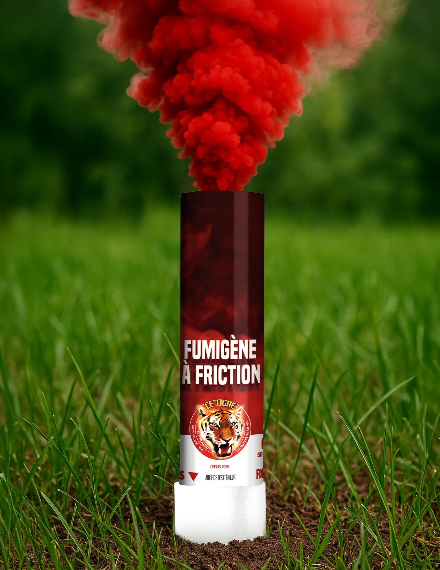 Fumigène à friction rouge 1 minute