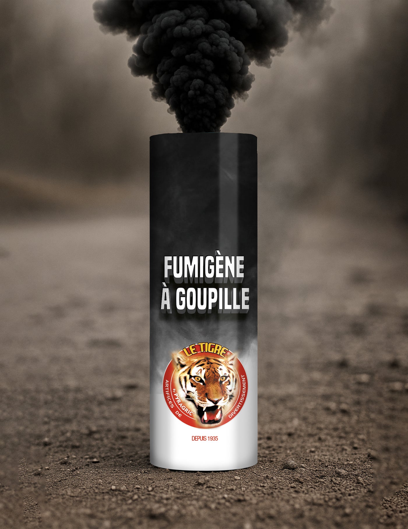 Fumigène à goupille noir 1 minute