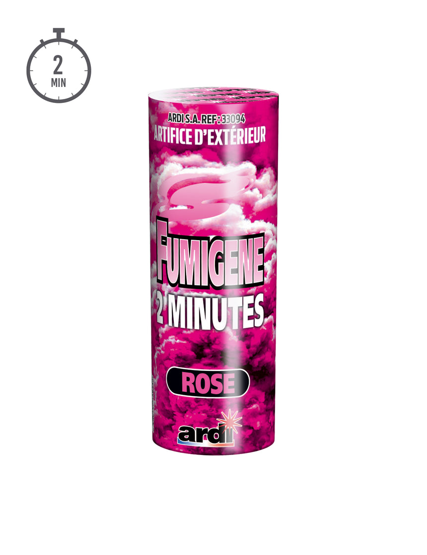 Fumigène en pot rose 2 minutes