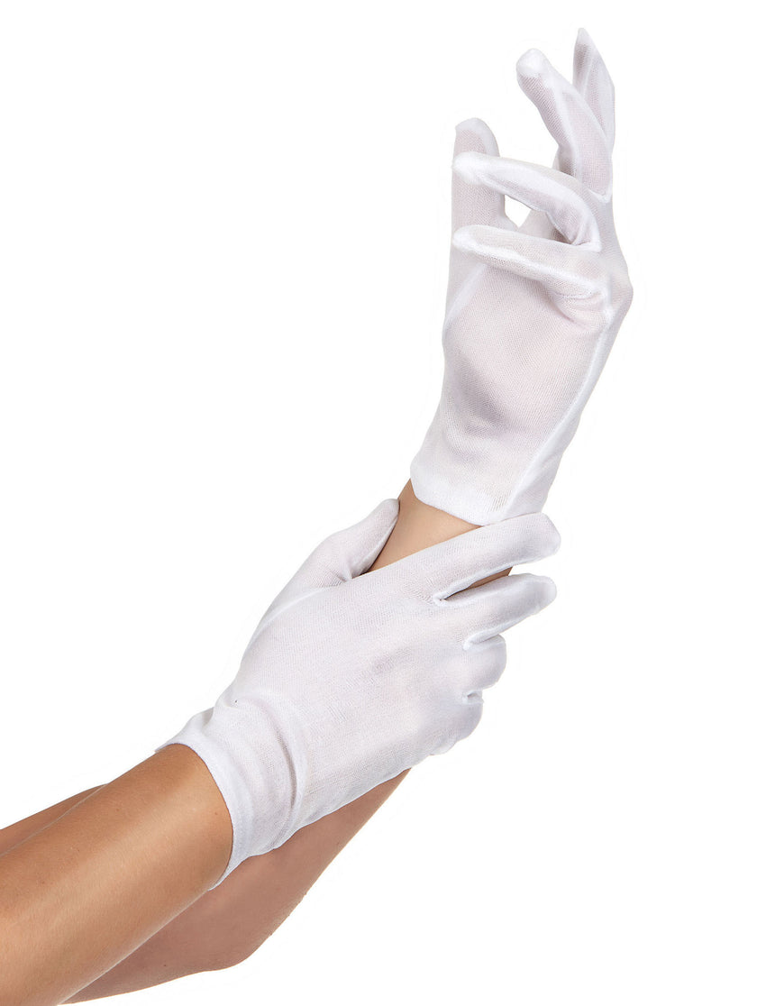 Gants courts blancs classiques adulte