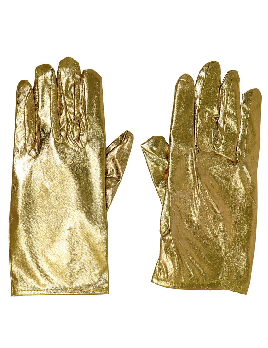 Gants courts métallisés or femme