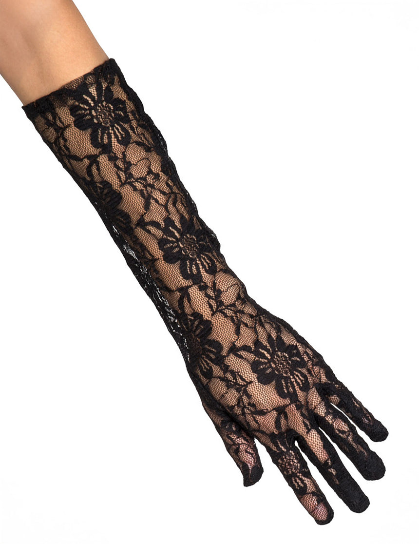 Gants en dentelle noir adulte