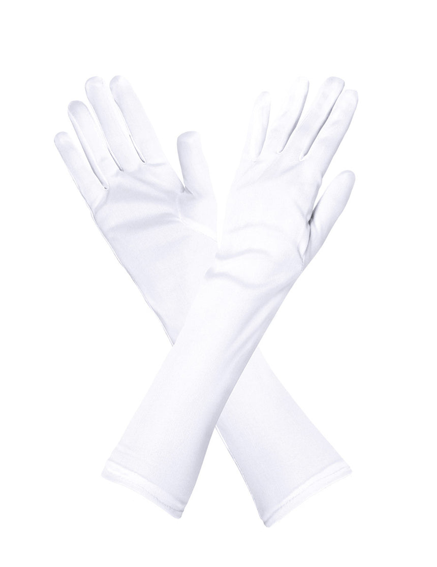 Gants longs blancs adulte 40 cm