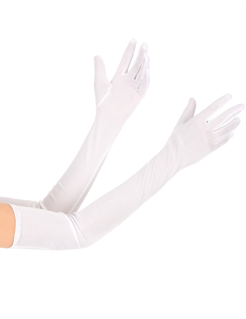 Gants longs blancs adulte 60 cm