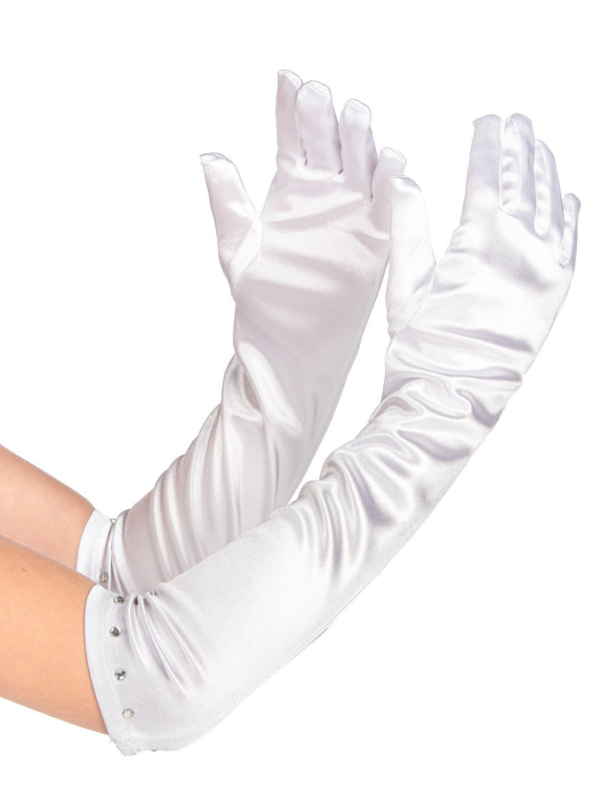Gants longs blancs enfant