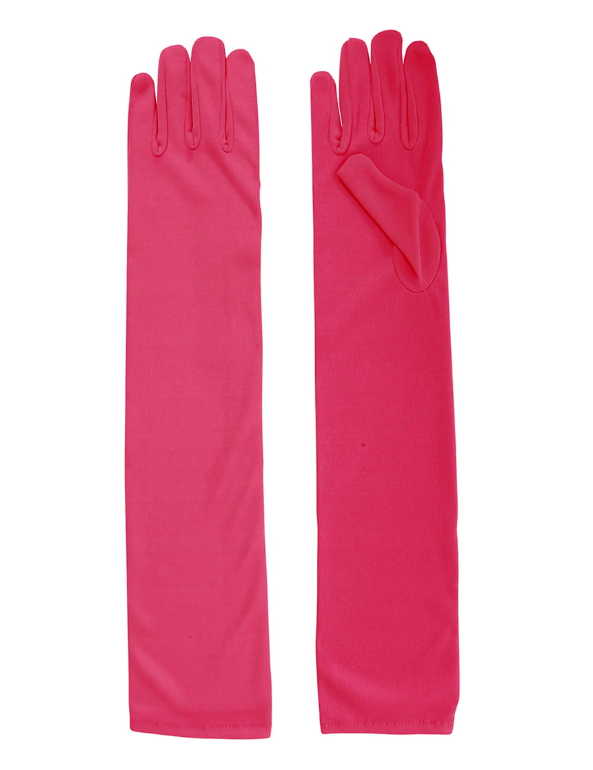Gants longs roses fuchsia