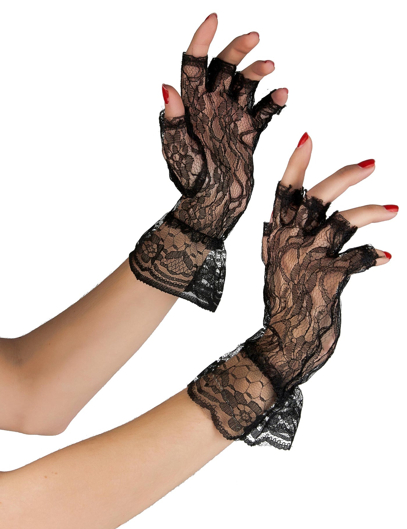 Gants noirs en dentelle femme