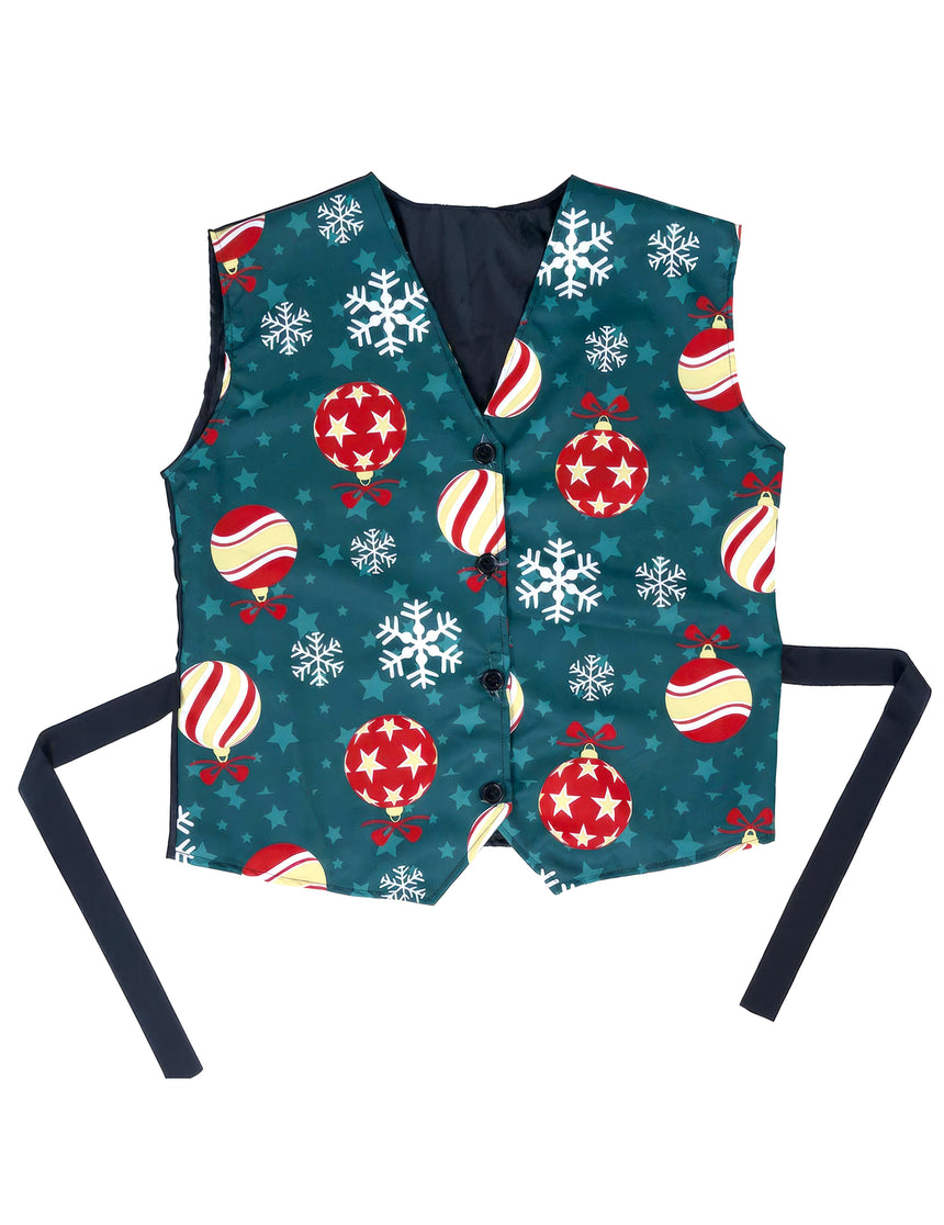 Gilet à motifs flocons et boules de Noël adulte