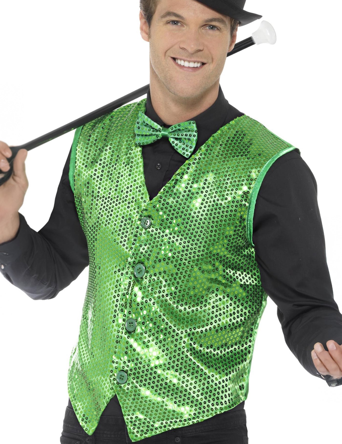 Gilet vert à sequins adulte