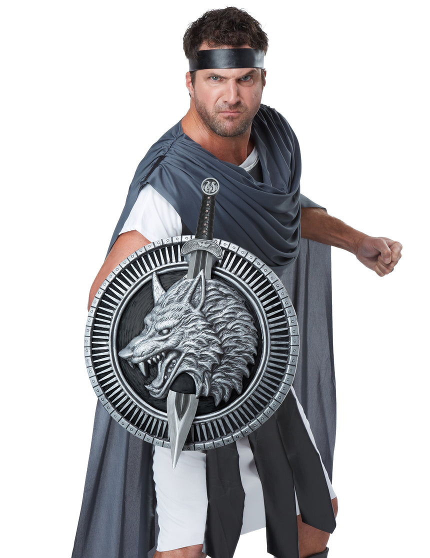 Glaive et bouclier de guerrier au loup adulte