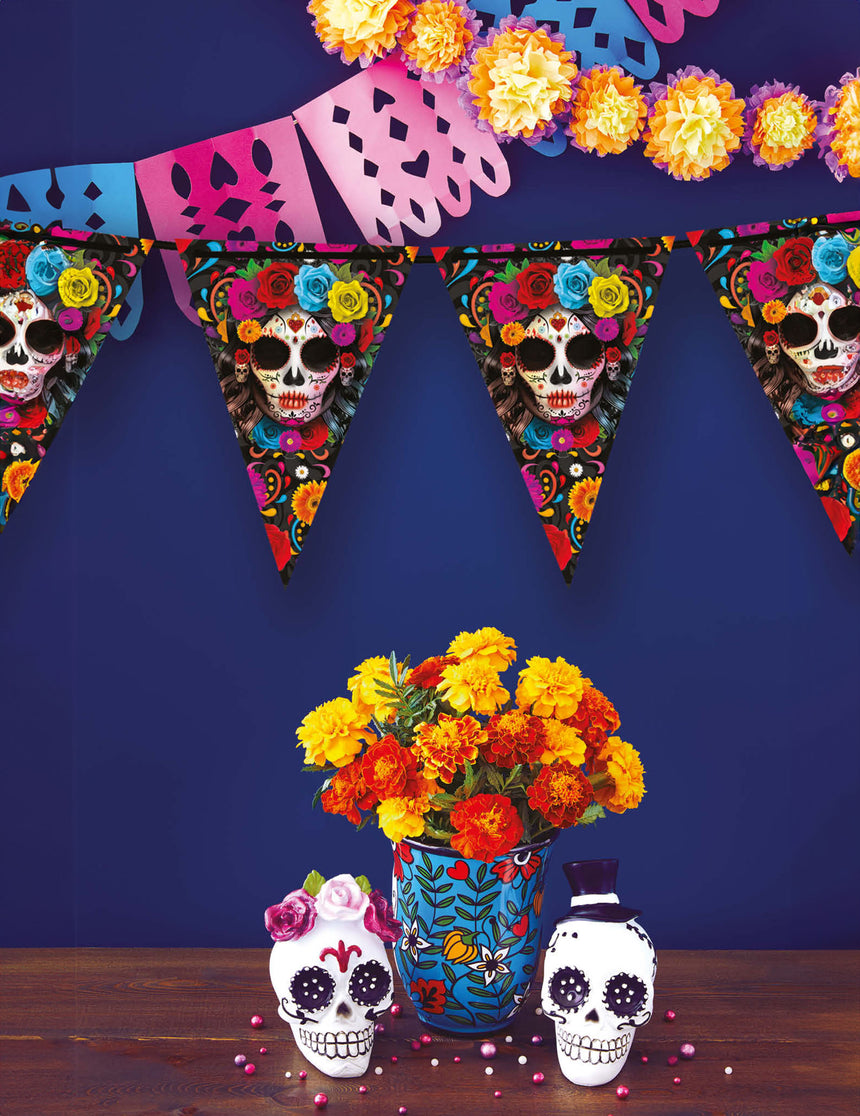 Guirlande à fanions Cartina Dia de los muertos