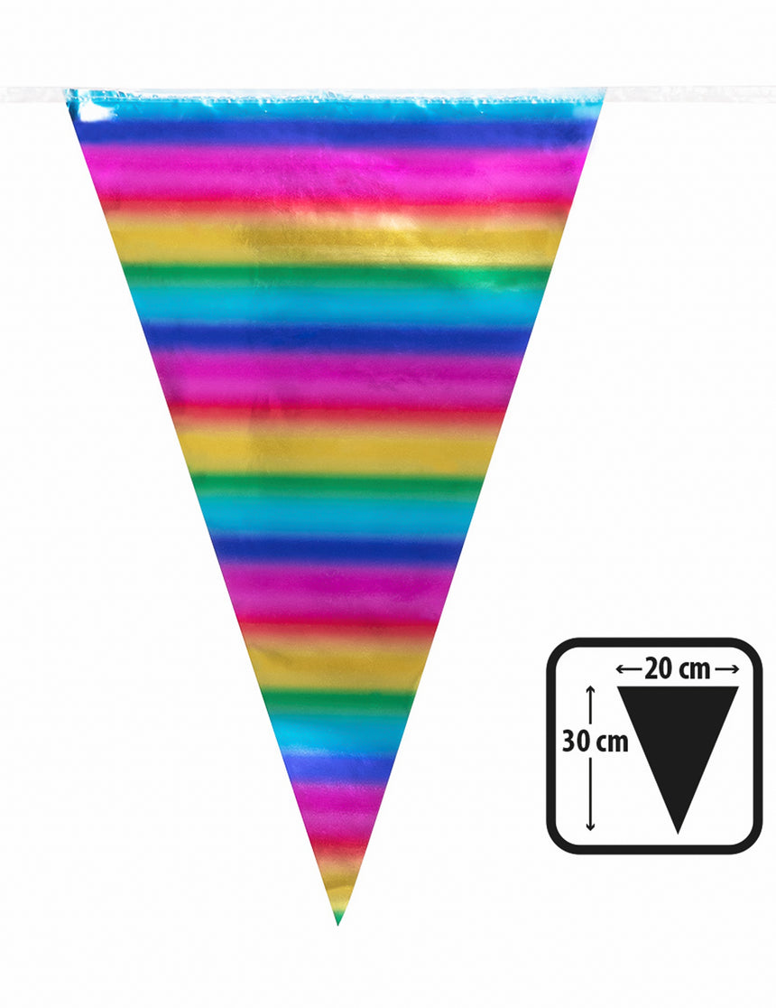 Guirlande à fanions métallique arc-en-ciel 10 m