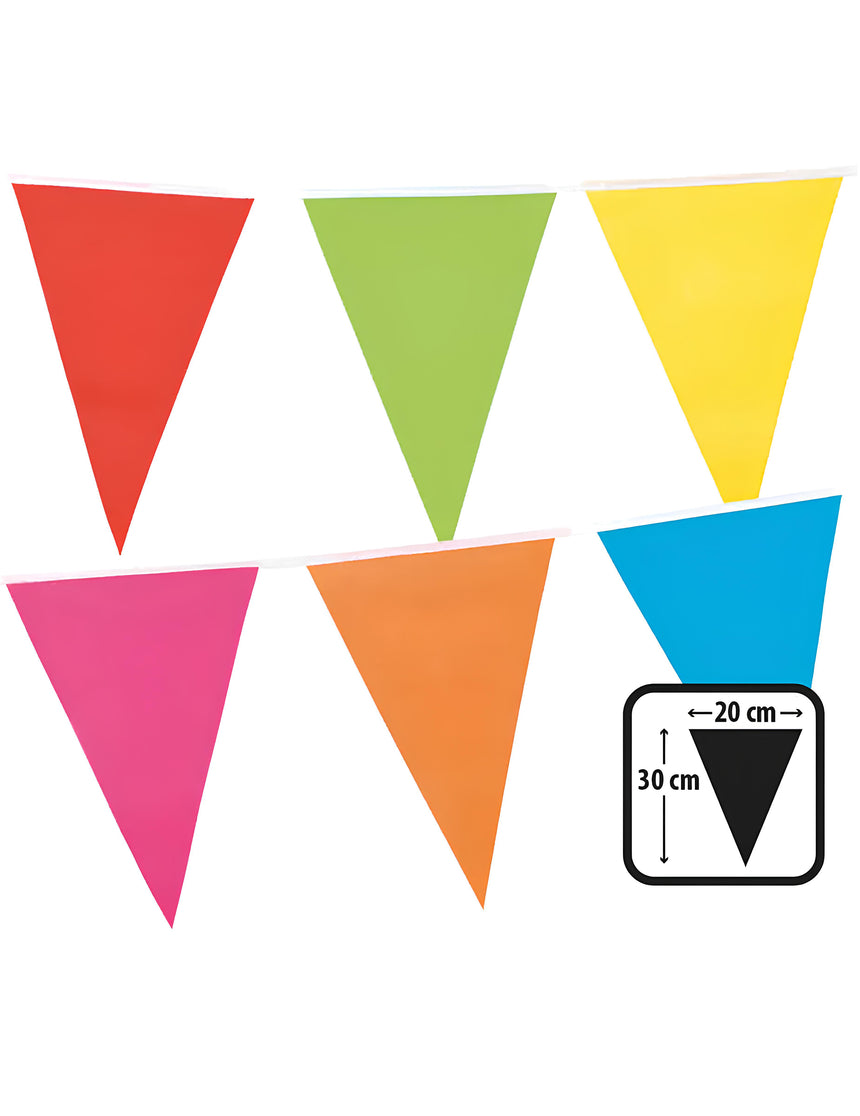 Guirlande à fanions multicolores en plastique 10 m