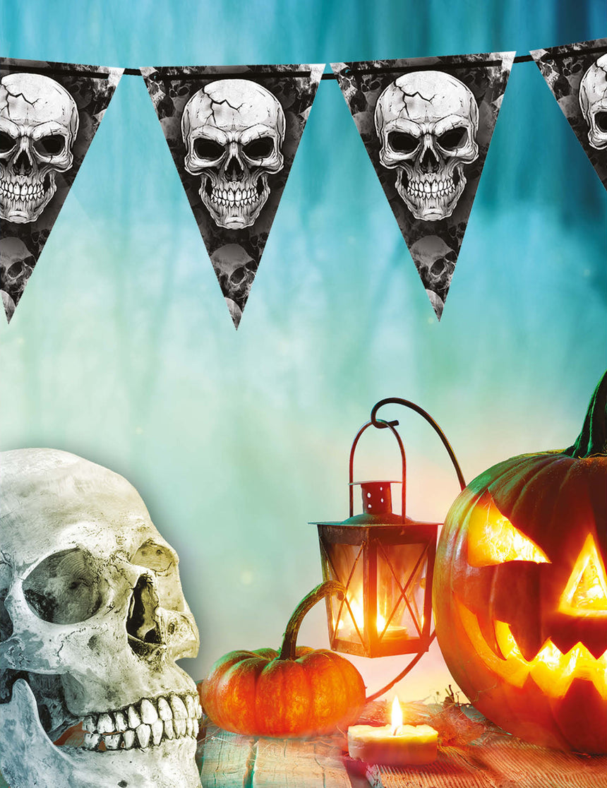 Guirlande à fanions tête de mort