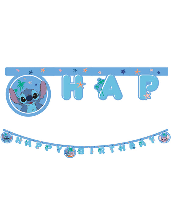 Guirlande articulée Happy Birthday Stitch 200 cm
