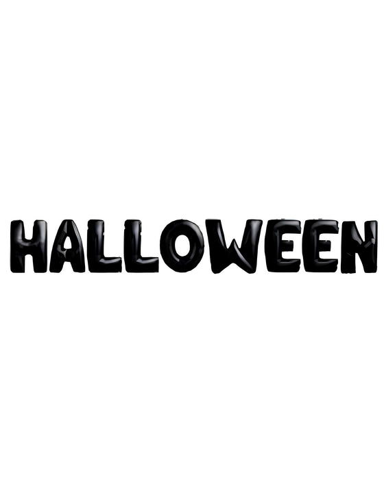Guirlande ballons aluminium Halloween lettres noires 40 cm