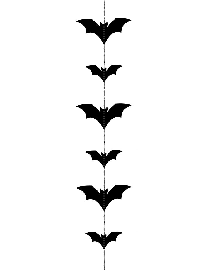 Guirlande chauve-souris noire 150 x11 cm