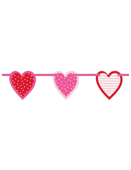 Guirlande coeurs à motifs 196 cm