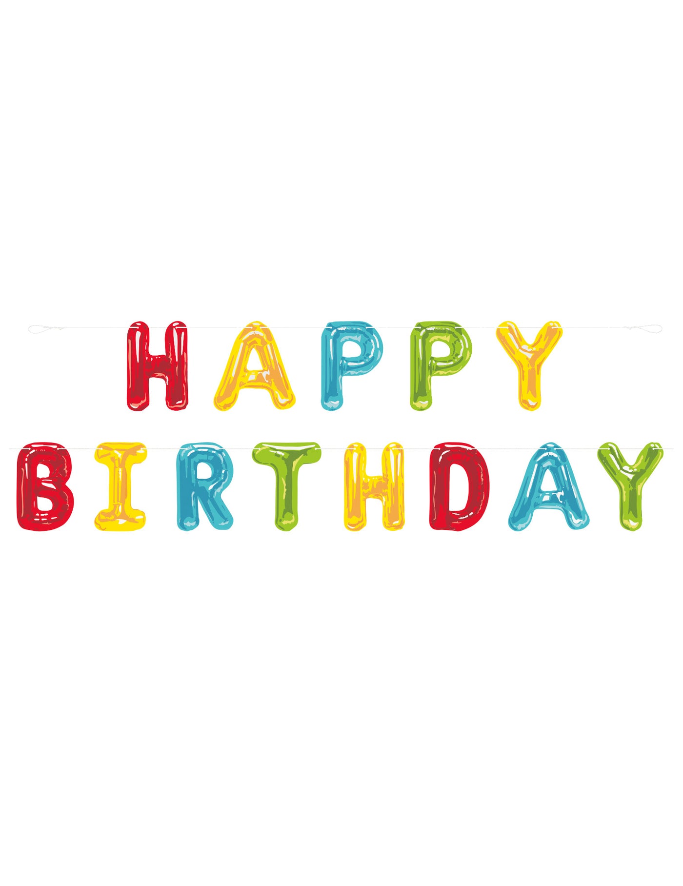 Guirlande lettres colorées Happy Birthday 2,74 m