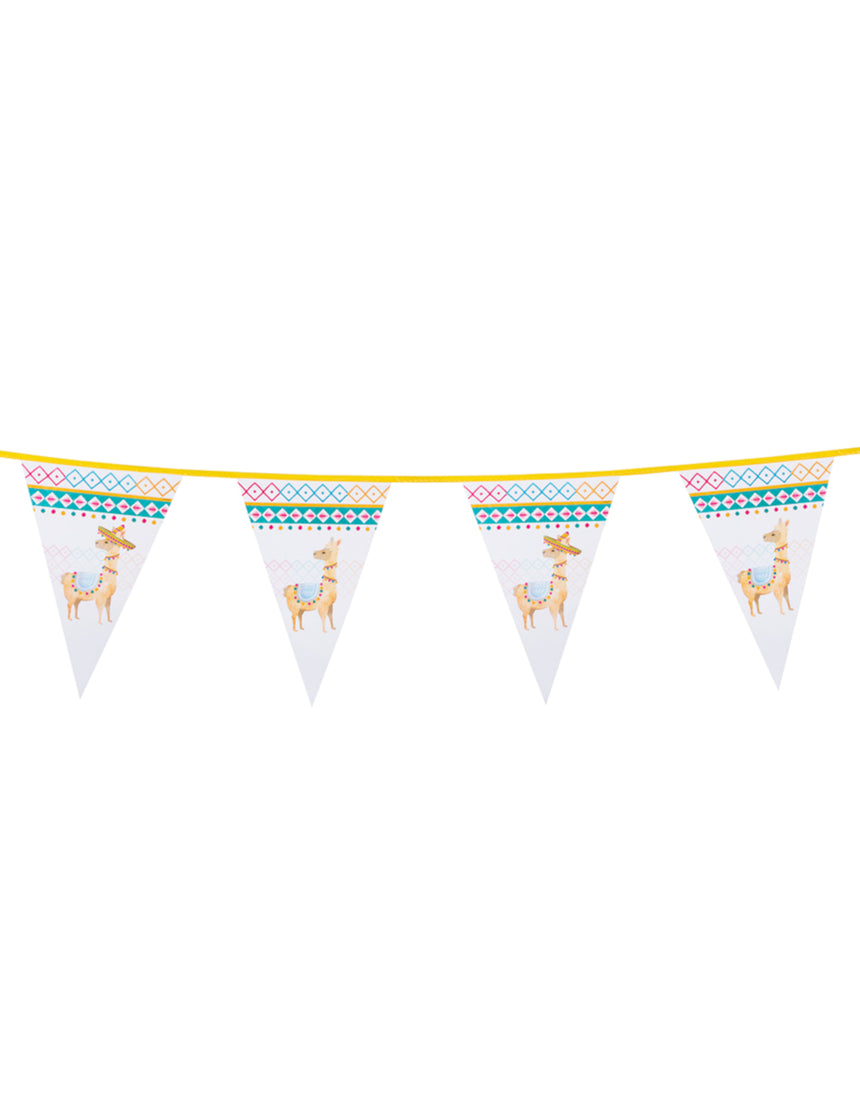 Guirlande de fanions en plastique lama blanche 30 x 20 cm 6m