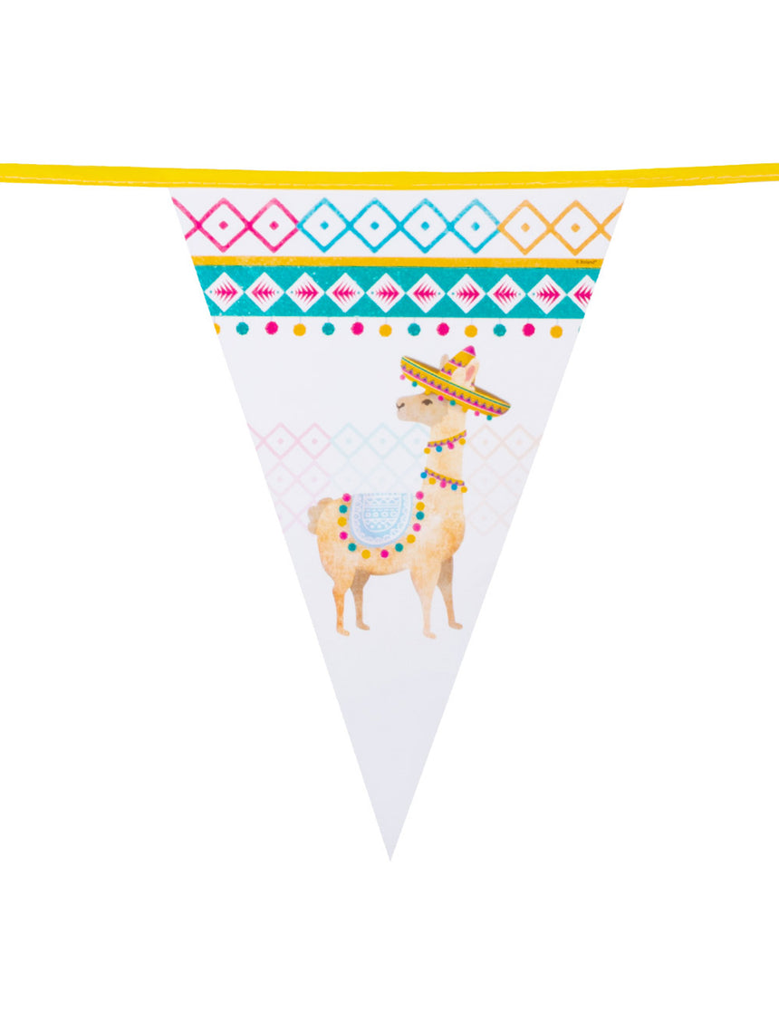 Guirlande de fanions en plastique lama blanche 30 x 20 cm 6m