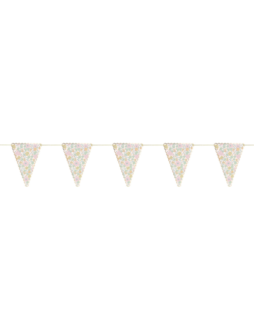 Guirlande de fanions shabby 3 m à fleurs liberty