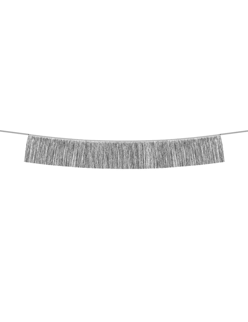 Guirlande de fils à franges argentés 135 cm