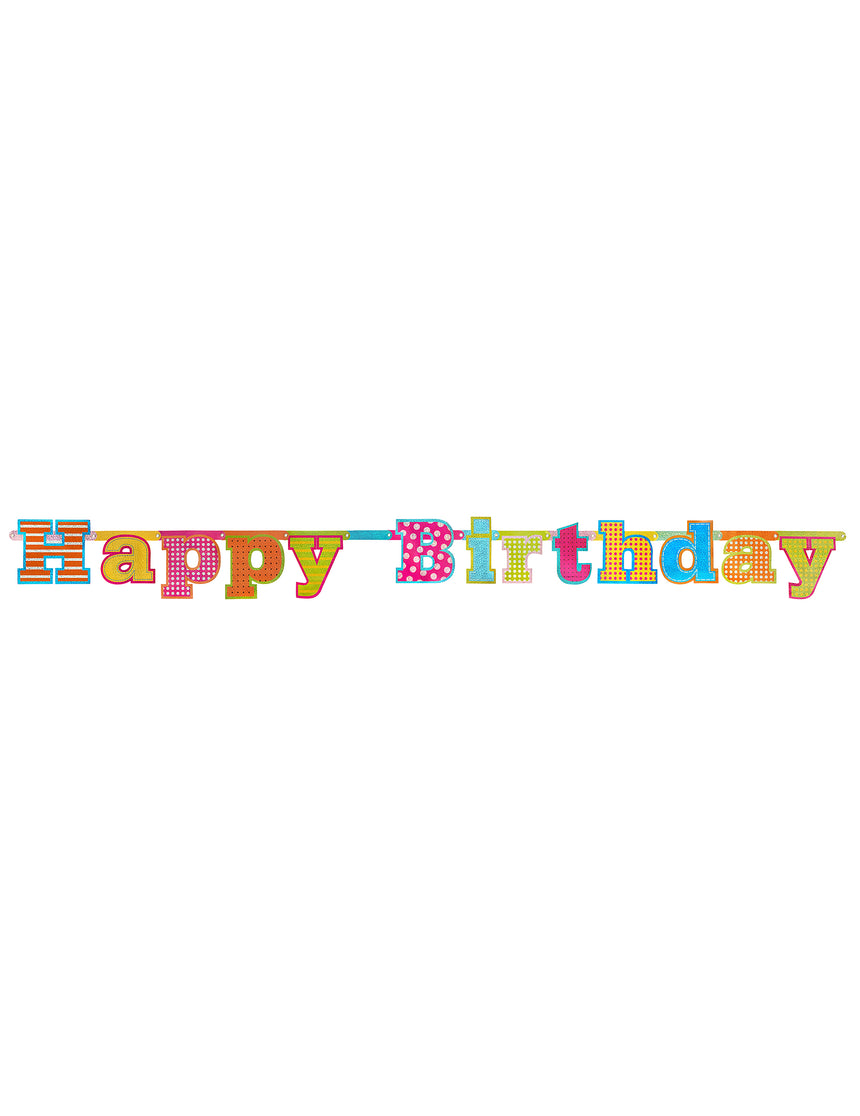 Guirlande en carton happy birthday 166 cm