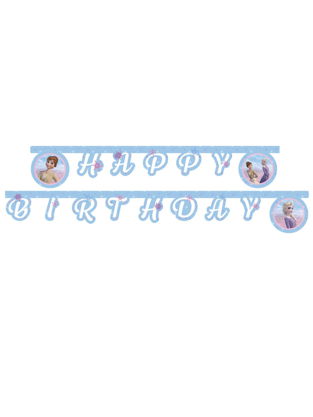 Guirlande en carton Happy Birthday La Reine des Neiges 2 m