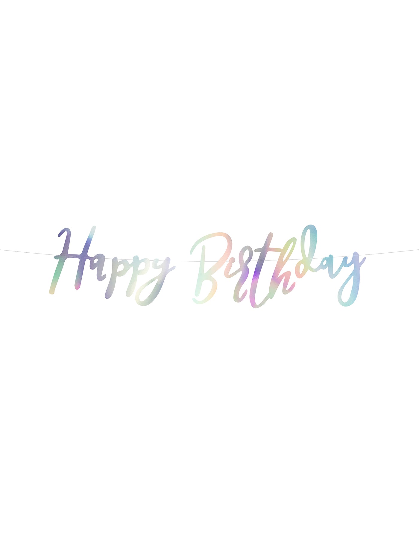 Guirlande en carton happy birthday iridescent 16,5 x 62 cm