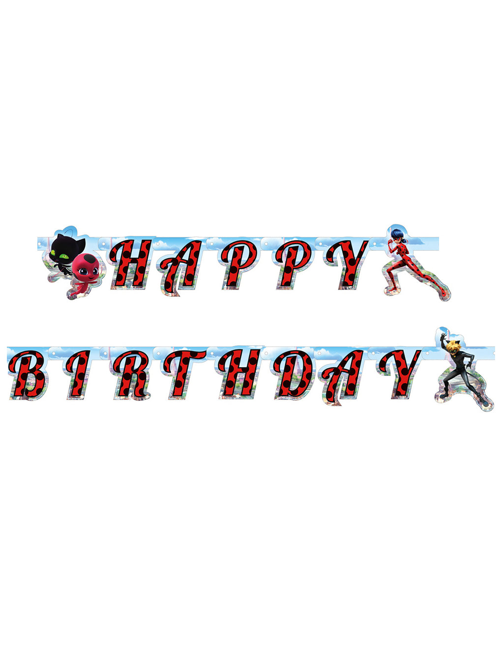 Guirlande en carton Happy Birthday Ladybug 170 cm