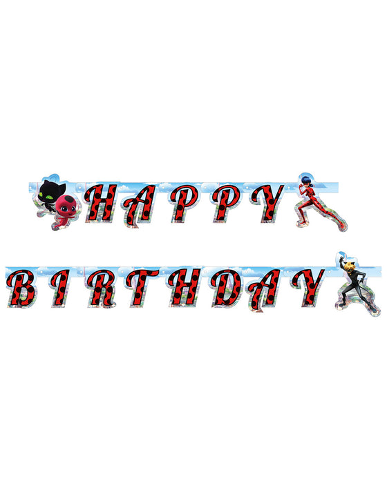 Guirlande en carton Happy Birthday Ladybug 170 cm