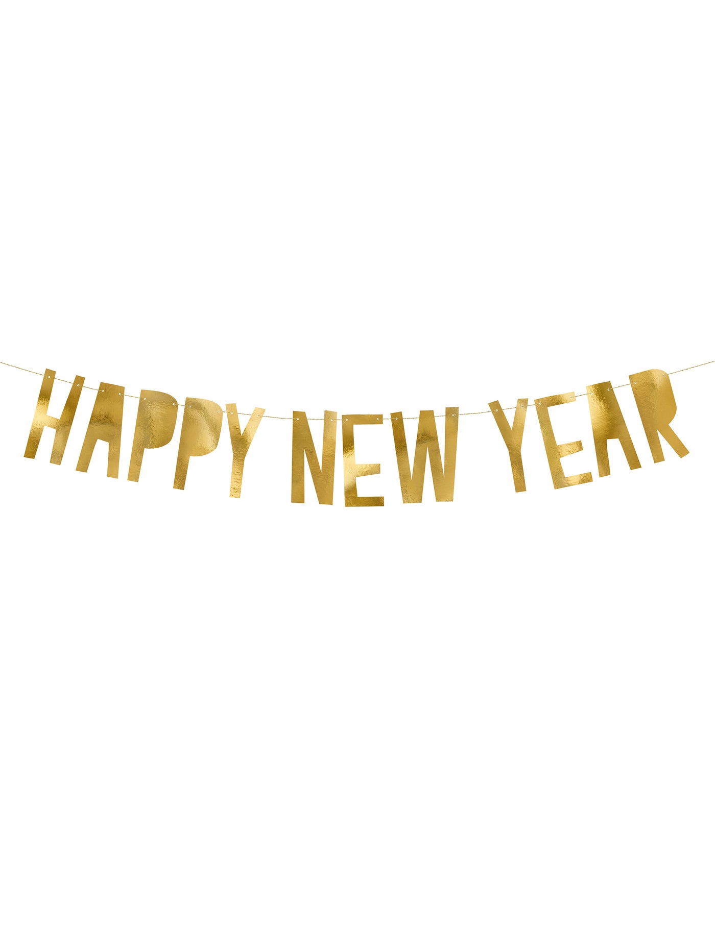 Guirlande en carton happy new year dorée 10 x 90 cm décoration fête