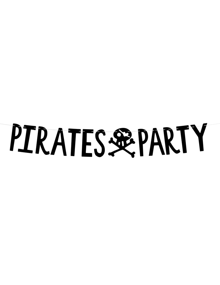 Guirlande en carton pirates party noire 14 cm x 1 m
