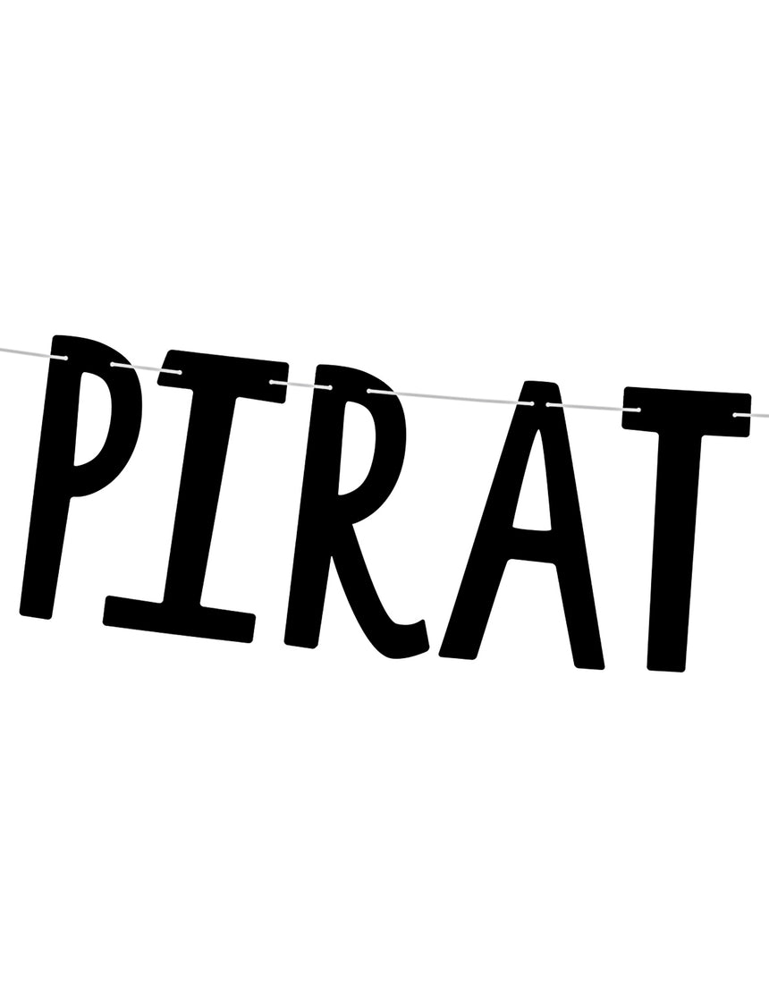 Guirlande en carton pirates party noire 14 cm x 1 m