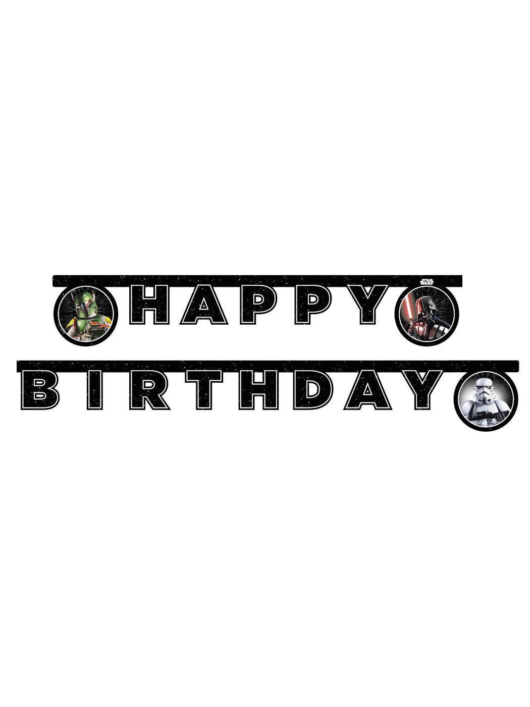 Guirlande en carton Happy Birthday Star Wars Galaxy 2 m